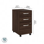 Hybrid 3 Drawer Mobile File Cabinet