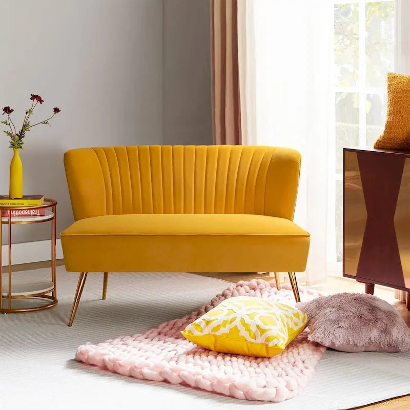 3 Piece High-Quality Velvet Fabric Living Room Set with Sturdy Legs