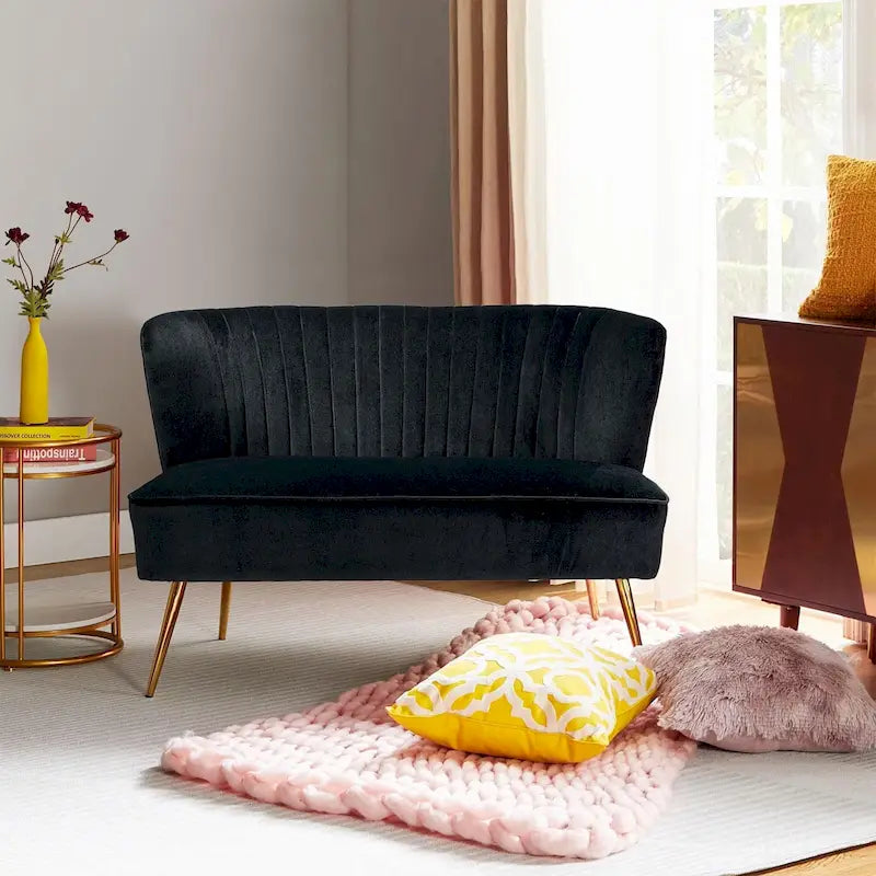 3 Piece High-Quality Velvet Fabric Living Room Set with Sturdy Legs