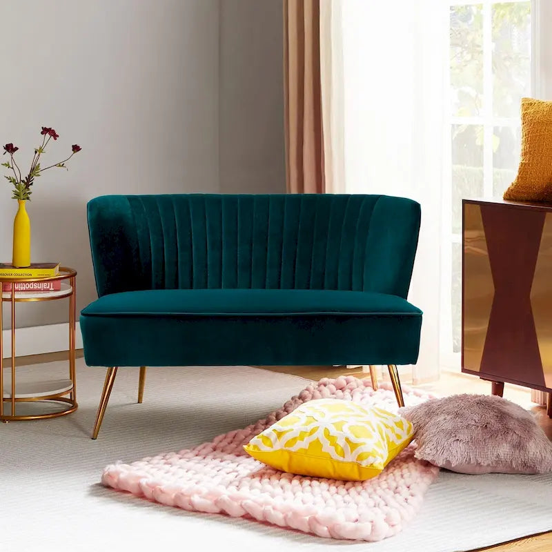 3 Piece High-Quality Velvet Fabric Living Room Set with Sturdy Legs