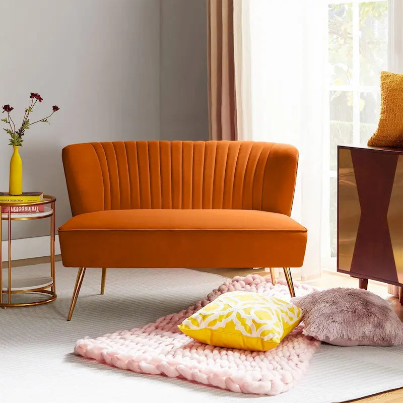 3 Piece High-Quality Velvet Fabric Living Room Set with Sturdy Legs