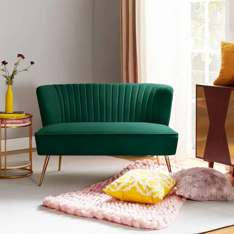 3 Piece High-Quality Velvet Fabric Living Room Set with Sturdy Legs