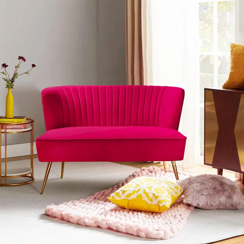 3 Piece High-Quality Velvet Fabric Living Room Set with Sturdy Legs