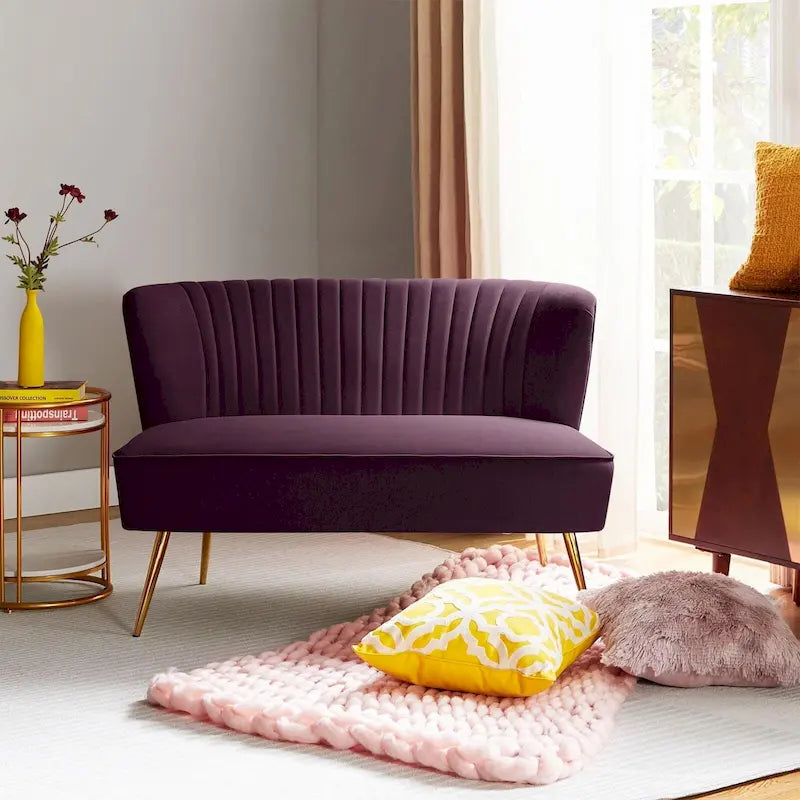 3 Piece High-Quality Velvet Fabric Living Room Set with Sturdy Legs