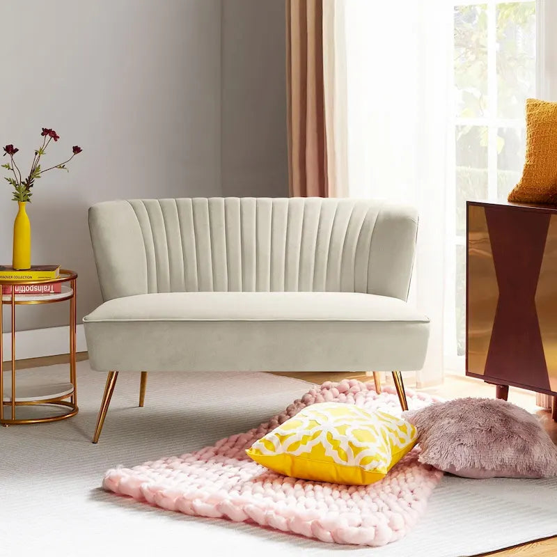 3 Piece High-Quality Velvet Fabric Living Room Set with Sturdy Legs
