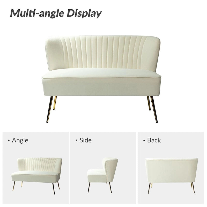 3 Piece High-Quality Velvet Fabric Living Room Set with Sturdy Legs