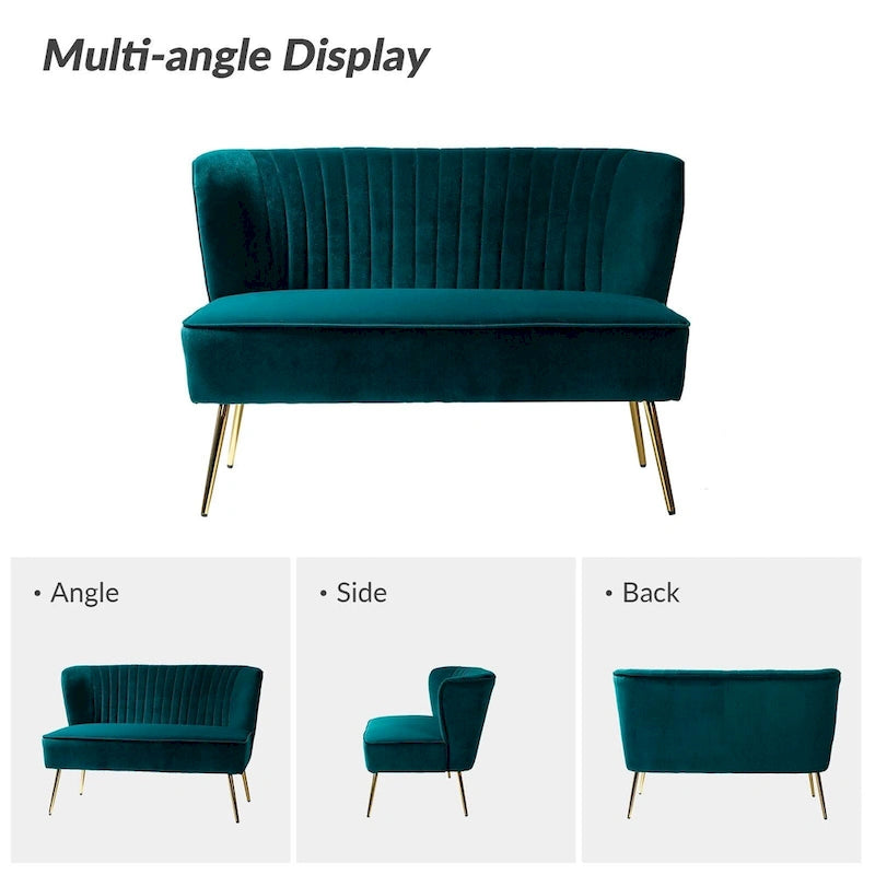 3 Piece High-Quality Velvet Fabric Living Room Set with Sturdy Legs