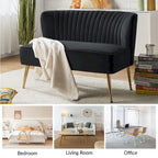3 Piece High-Quality Velvet Fabric Living Room Set with Sturdy Legs