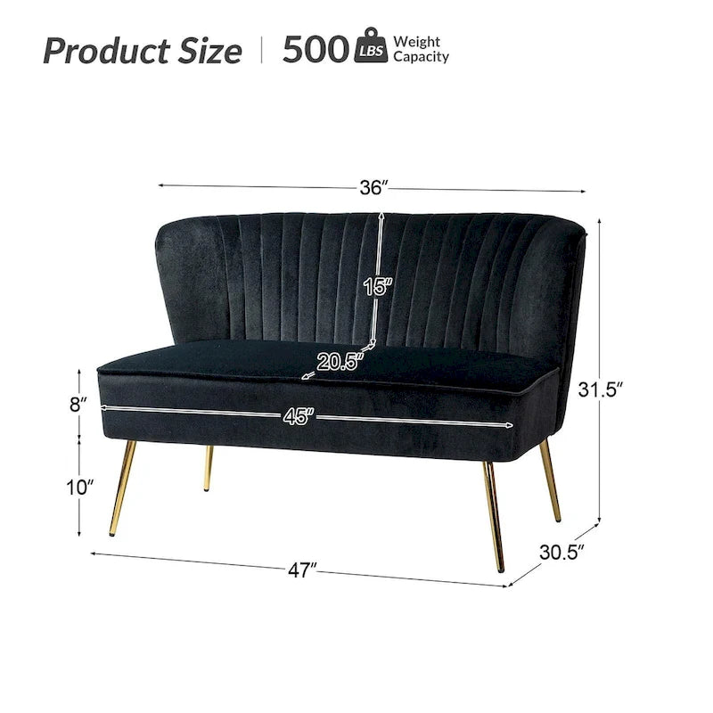 3 Piece High-Quality Velvet Fabric Living Room Set with Sturdy Legs