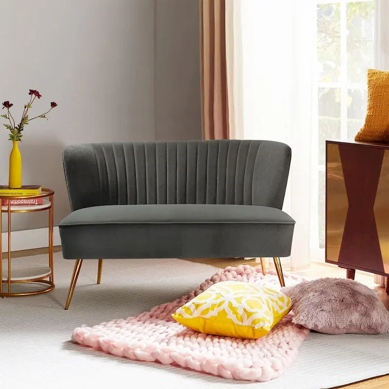 3 Piece High-Quality Velvet Fabric Living Room Set with Sturdy Legs