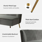 3 Piece High-Quality Velvet Fabric Living Room Set with Sturdy Legs