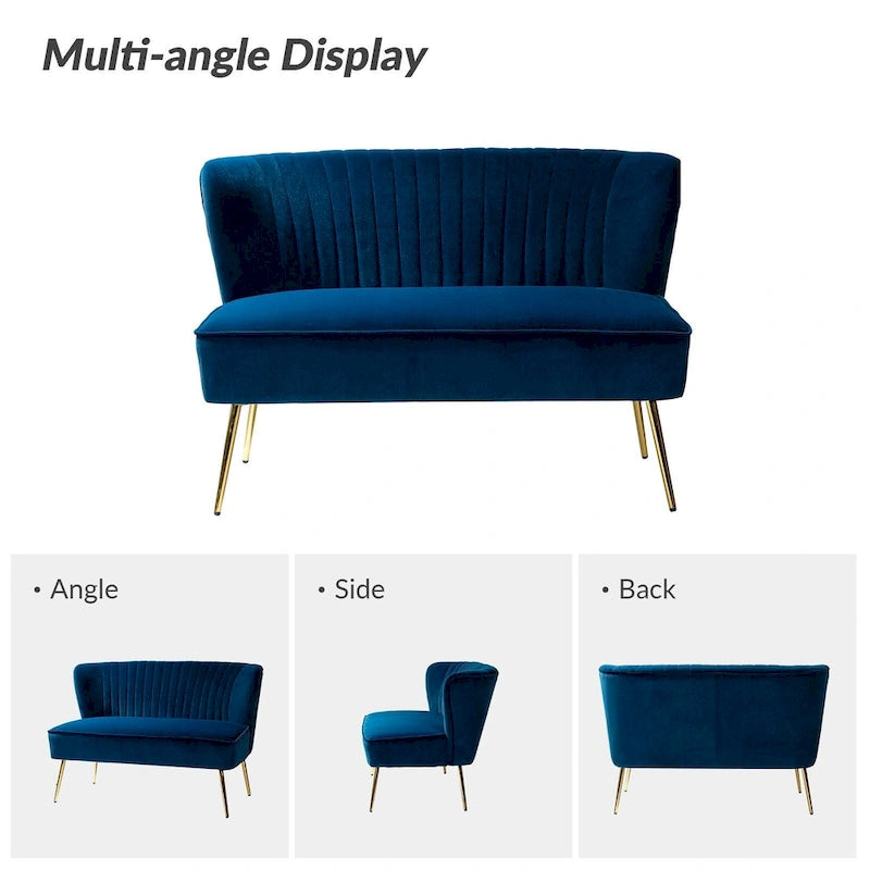 3 Piece High-Quality Velvet Fabric Living Room Set with Sturdy Legs