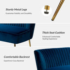 3 Piece High-Quality Velvet Fabric Living Room Set with Sturdy Legs