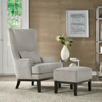 Highback Wing Lounge Chair with Footstool