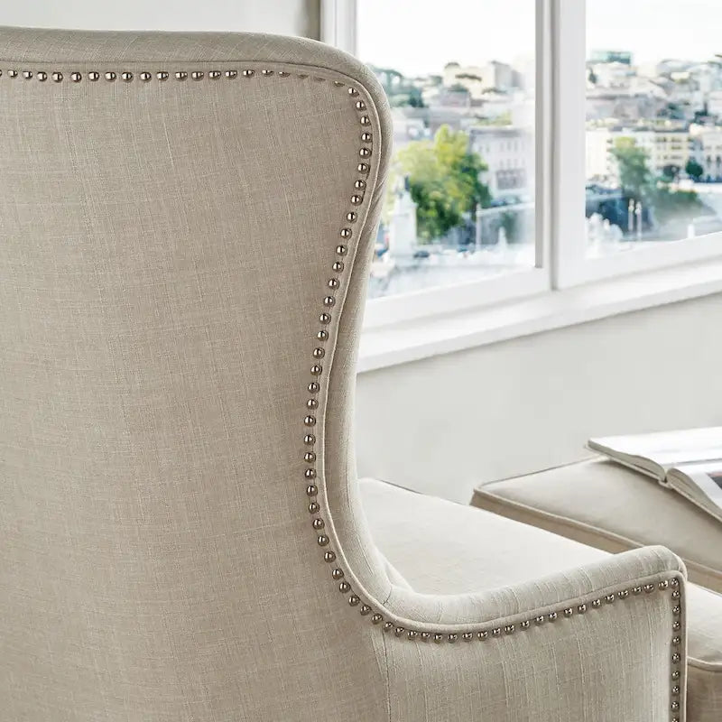 Highback Wing Lounge Chair with Footstool