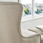 Highback Wing Lounge Chair with Footstool