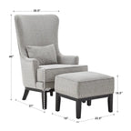 Highback Wing Lounge Chair with Footstool