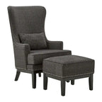 Highback Wing Lounge Chair with Footstool