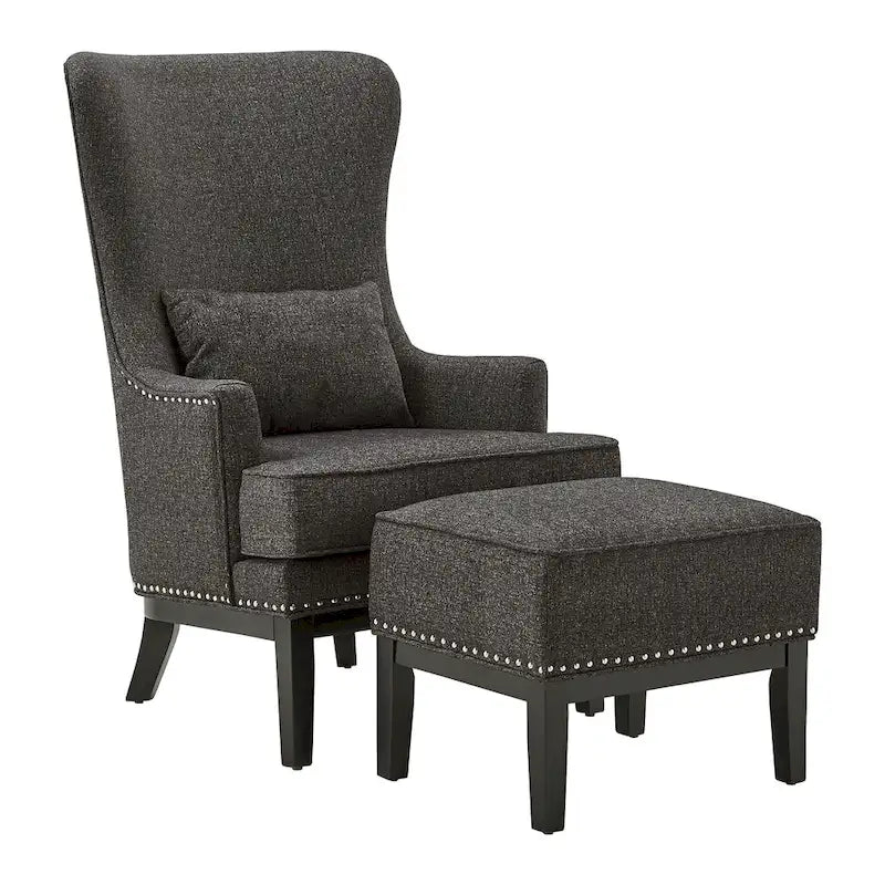 Highback Wing Lounge Chair with Footstool
