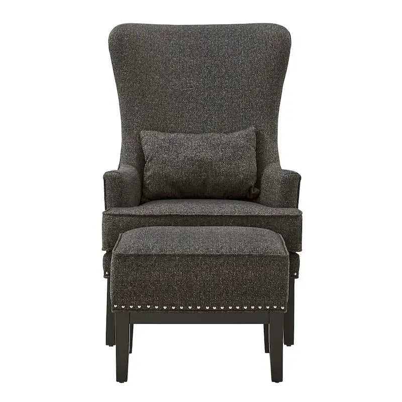 Highback Wing Lounge Chair with Footstool