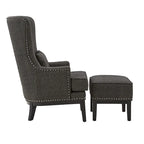 Highback Wing Lounge Chair with Footstool