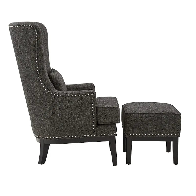 Highback Wing Lounge Chair with Footstool