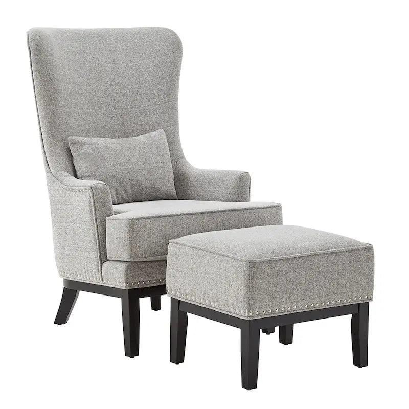 Highback Wing Lounge Chair with Footstool