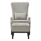 Highback Wing Lounge Chair with Footstool