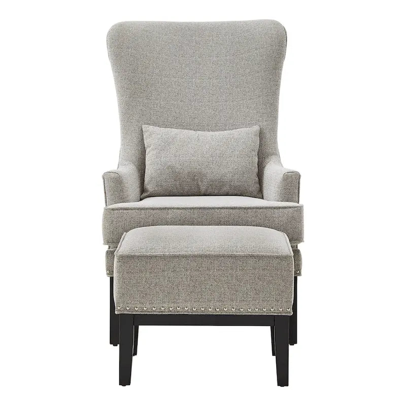 Highback Wing Lounge Chair with Footstool