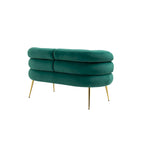 Velvet Upholstered Tubulous Accent Long Chair With Golden feet