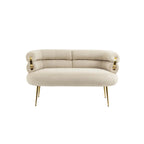 Velvet Upholstered Tubulous Accent Long Chair With Golden feet