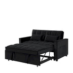 Velvet Convertible Loveseat Sleeper Sofa Couch with 2 Pillows