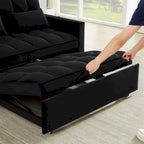 Velvet Convertible Loveseat Sleeper Sofa Couch with 2 Pillows