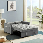 Velvet Convertible Loveseat Sleeper Sofa Couch with 2 Pillows
