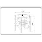 Modern Round End Table with Sintered Stone Top, Chrome/ Silver End Table for Living Room 20.67 W x 20.67 D x 21.65 H
