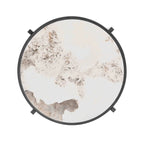 Modern Round End Table with Sintered Stone Top, Chrome/ Silver End Table for Living Room 20.67 W x 20.67 D x 21.65 H