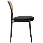 Euston Modern Dining Chair w Upholstered Velvet Seat - Wicker Back Accent Chair for Home Office Living Room & Kitchen