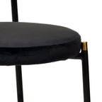 Euston Modern Dining Chair w Upholstered Velvet Seat - Wicker Back Accent Chair for Home Office Living Room & Kitchen
