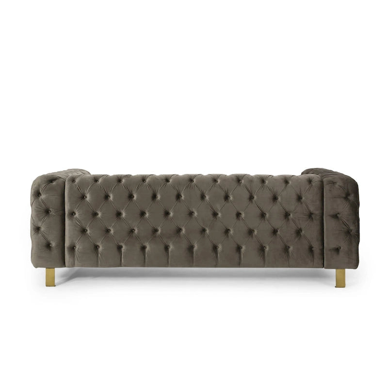 Modern Glam Tufted Velvet 3 Seater Sofa - 83.75  L x 34.50  W x 27.25  H
