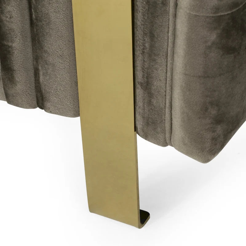 Modern Glam Tufted Velvet 3 Seater Sofa - 83.75  L x 34.50  W x 27.25  H