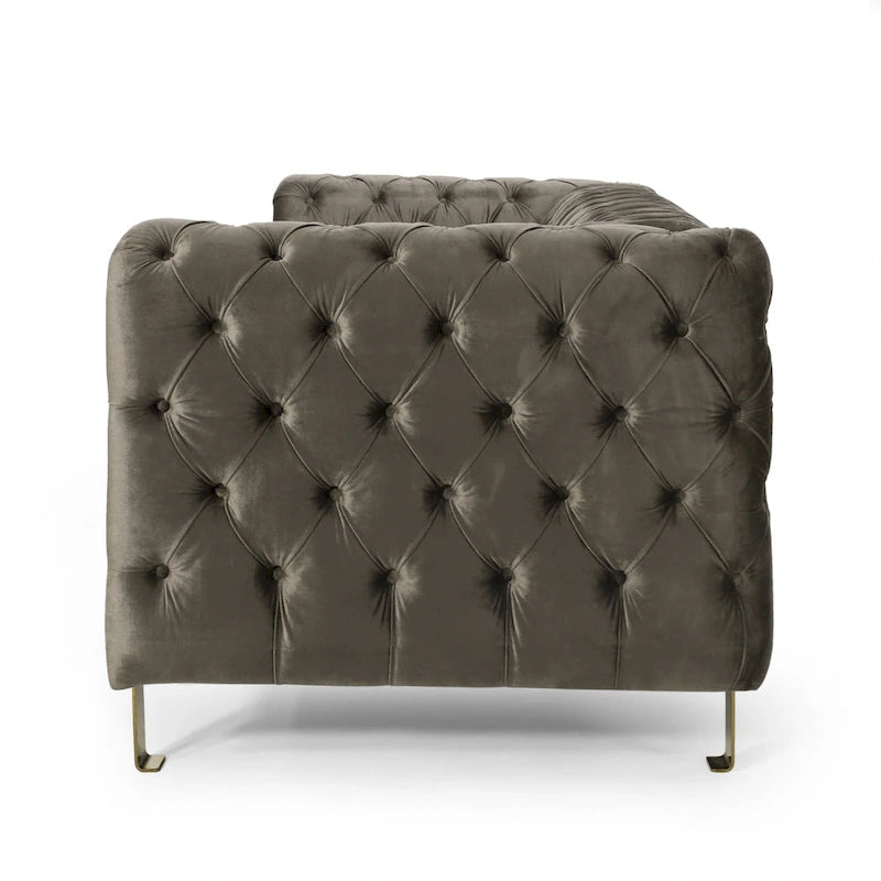 Modern Glam Tufted Velvet 3 Seater Sofa - 83.75  L x 34.50  W x 27.25  H