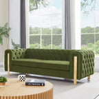 Modern Glam Tufted Velvet 3 Seater Sofa - 83.75  L x 34.50  W x 27.25  H