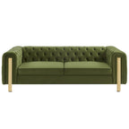 Modern Glam Tufted Velvet 3 Seater Sofa - 83.75  L x 34.50  W x 27.25  H