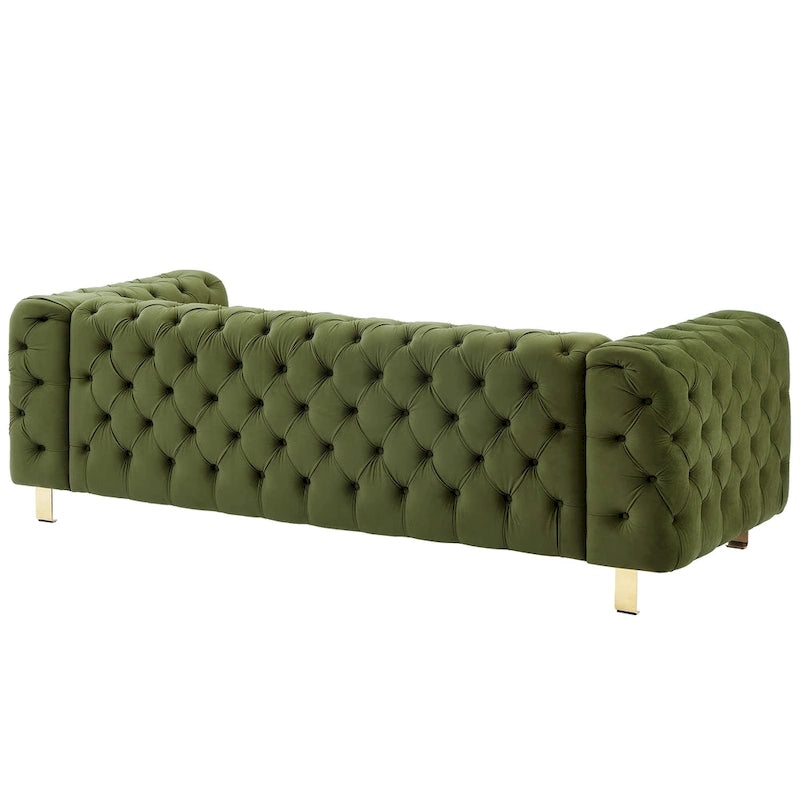 Modern Glam Tufted Velvet 3 Seater Sofa - 83.75  L x 34.50  W x 27.25  H