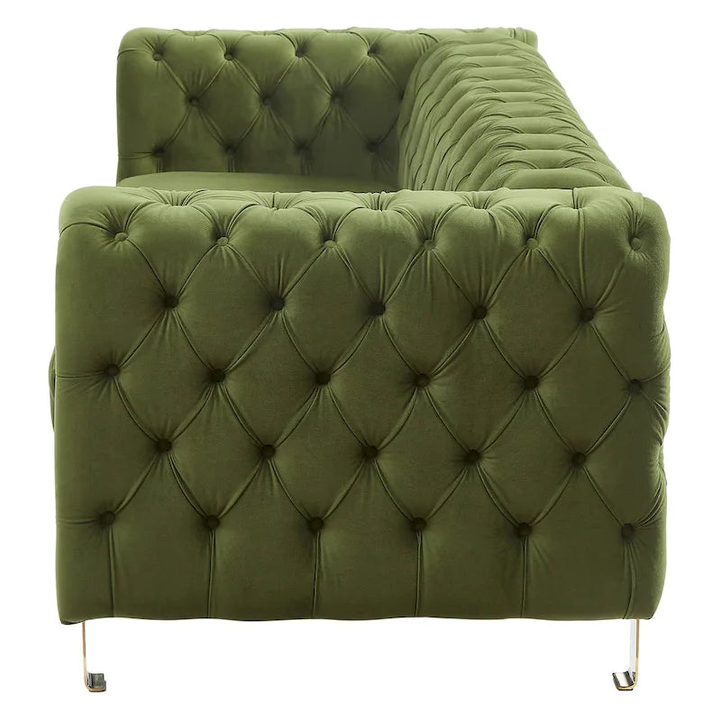 Modern Glam Tufted Velvet 3 Seater Sofa - 83.75  L x 34.50  W x 27.25  H