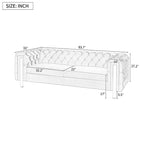 Modern Glam Tufted Velvet 3 Seater Sofa - 83.75  L x 34.50  W x 27.25  H