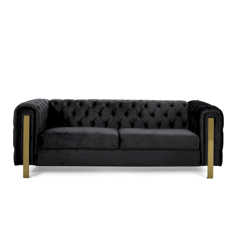 Modern Glam Tufted Velvet 3 Seater Sofa - 83.75  L x 34.50  W x 27.25  H