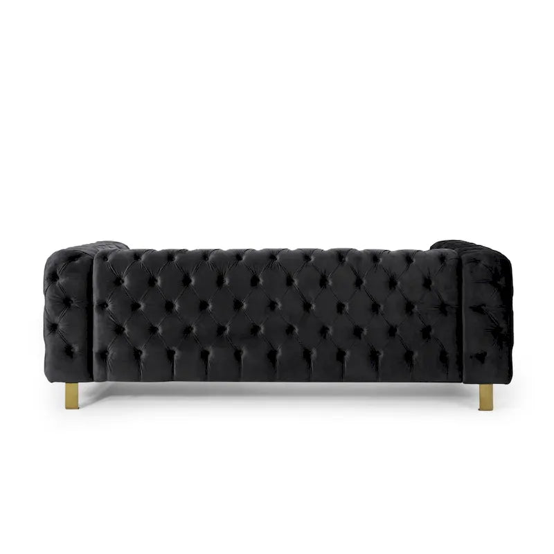 Modern Glam Tufted Velvet 3 Seater Sofa - 83.75  L x 34.50  W x 27.25  H