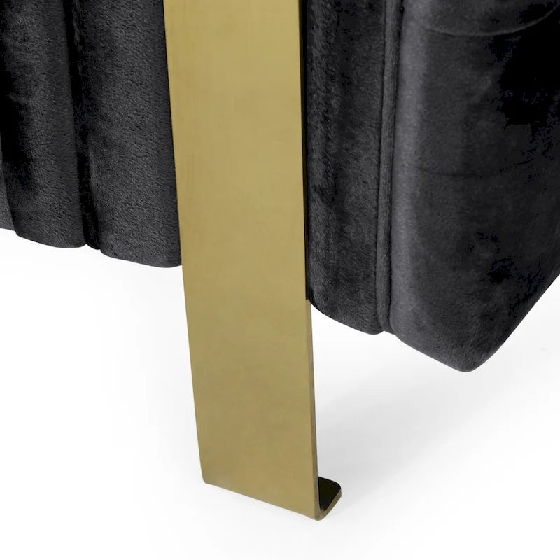 Modern Glam Tufted Velvet 3 Seater Sofa - 83.75  L x 34.50  W x 27.25  H