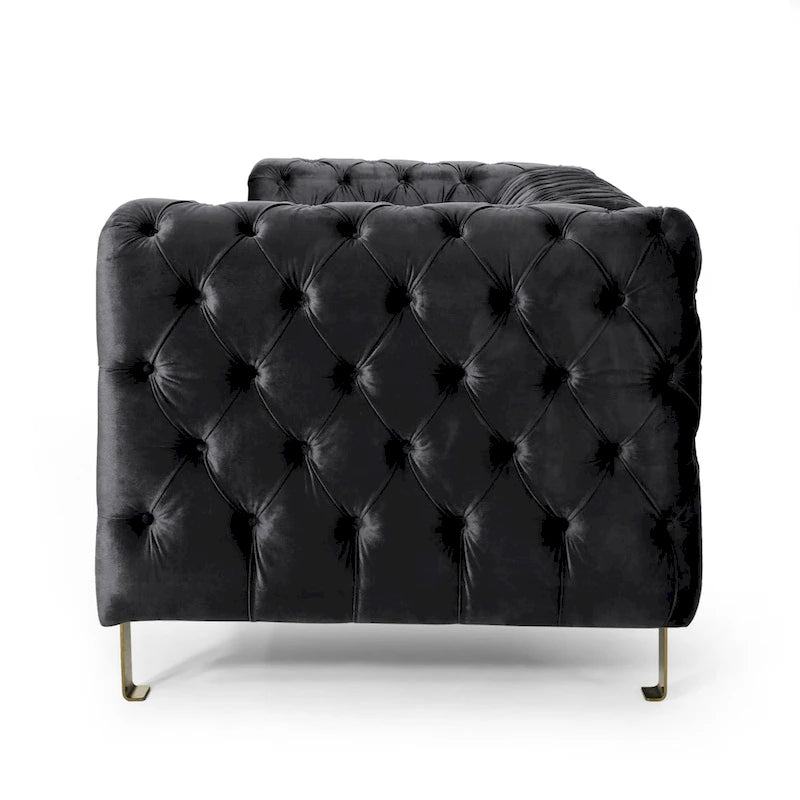 Modern Glam Tufted Velvet 3 Seater Sofa - 83.75  L x 34.50  W x 27.25  H